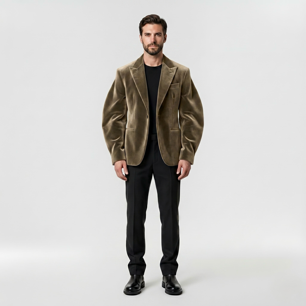 Men's Velvet-Finish Tailored Blazer