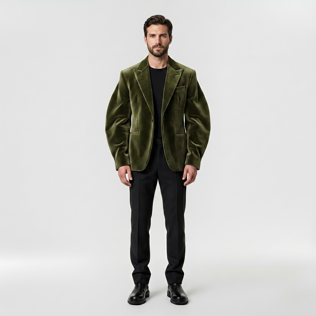 Men's Velvet-Finish Tailored Blazer