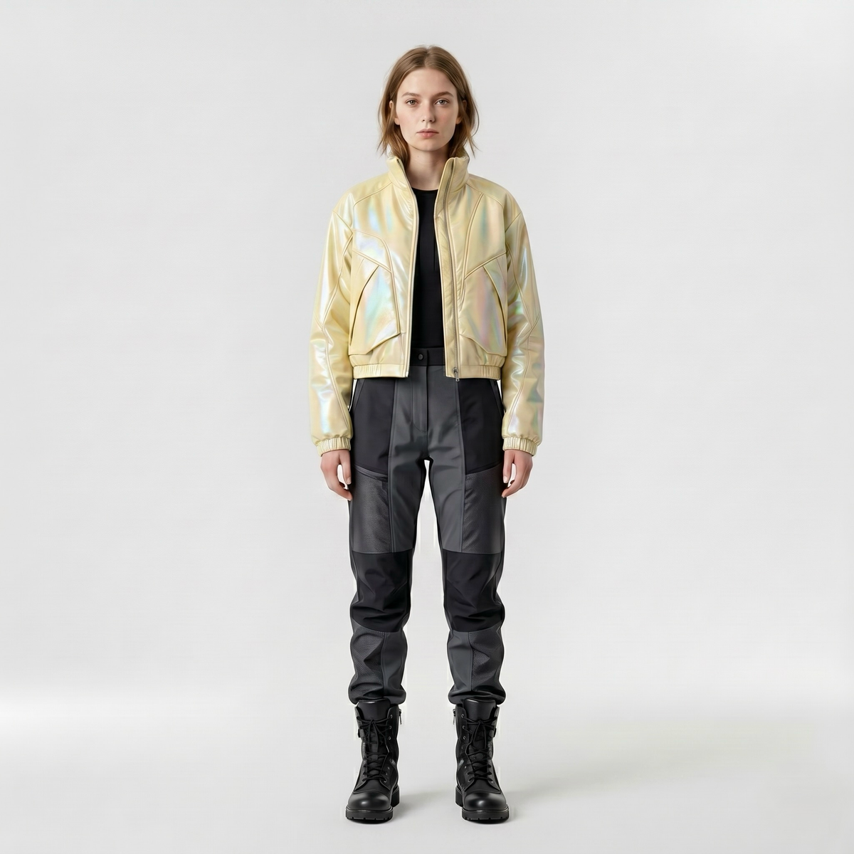Women's Iridescent Reflective Bomber Jacket